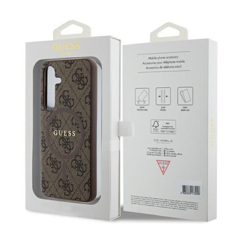 Guess 4G Collection Leather Metal Logo MagSafe - Etui Samsung Galaxy S24 (brązowy) Guess 4G Collection Leather Metal Logo MagSafe - Etui Samsung Galaxy S24 (brązowy)