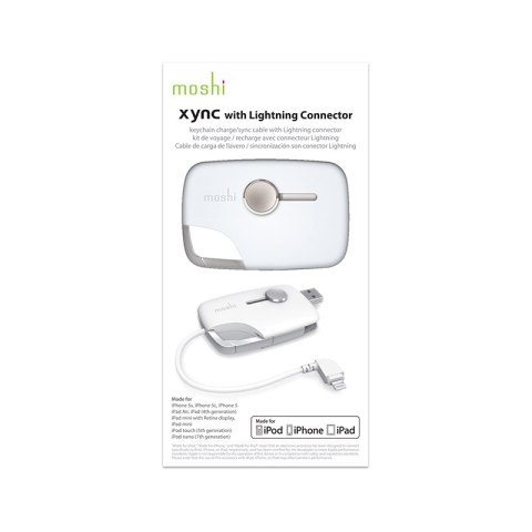 Moshi Xync Lightning - Wielofunkcyjny brelok do ładowania i synchronizacji (biały) Moshi Xync Lightning - Wielofunkcyjny brelok do ładowania i synchronizacji (biały)