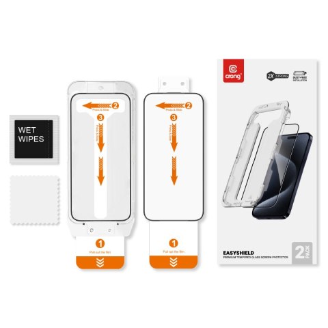 Crong EasyShield 2-Pack - Szkło hartowane iPhone 16 / iPhone 15 (2 sztuki) Crong EasyShield 2-Pack - Szkło hartowane iPhone 16 / iPhone 15 (2 sztuki)