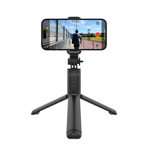 Crong SelfieGo Lite - Kompaktowy selfie stick Bluetooth tripod (czarny) Crong SelfieGo Lite - Kompaktowy selfie stick Bluetooth tripod (czarny)