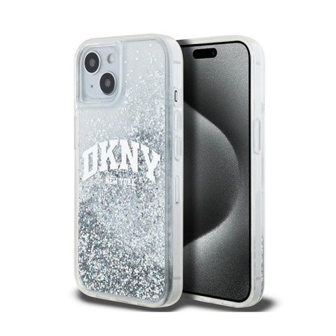 DKNY Liquid Glitter Big Logo - Etui iPhone 15 / 14 / 13 (biały) DKNY Liquid Glitter Big Logo - Etui iPhone 15 / 14 / 13 (biały)
