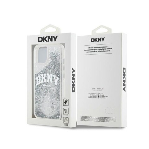 DKNY Liquid Glitter Big Logo - Etui iPhone 15 / 14 / 13 (biały) DKNY Liquid Glitter Big Logo - Etui iPhone 15 / 14 / 13 (biały)