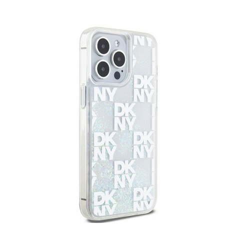 DKNY Liquid Glitter Multilogo - Etui iPhone 15 Pro Max (biały) DKNY Liquid Glitter Multilogo - Etui iPhone 15 Pro Max (biały)
