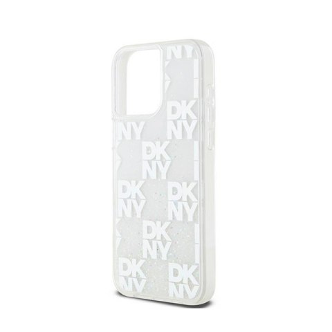 DKNY Liquid Glitter Multilogo - Etui iPhone 15 Pro Max (biały) DKNY Liquid Glitter Multilogo - Etui iPhone 15 Pro Max (biały)