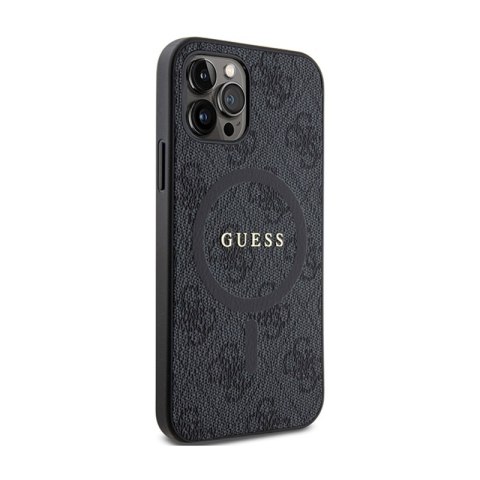 Guess 4G Collection Leather Metal Logo MagSafe - Etui iPhone 12 / iPhone 12 Pro (czarny) Guess 4G Collection Leather Metal Logo MagSafe - Etui iPhone 12 / iPhone 12 Pro (czarny)