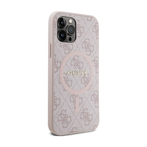 Guess 4G Collection Leather Metal Logo MagSafe - Etui iPhone 12 / iPhone 12 Pro (różowy) Guess 4G Collection Leather Metal Logo MagSafe - Etui iPhone 12 / iPhone 12 Pro (różowy)