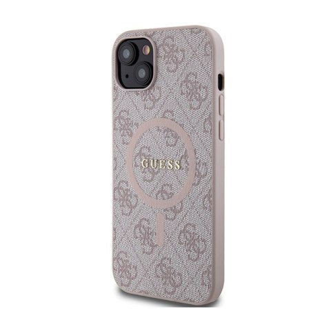 Guess 4G Collection Leather Metal Logo MagSafe - Etui iPhone 15 Plus / 14 Plus (różowy) Guess 4G Collection Leather Metal Logo MagSafe - Etui iPhone 15 Plus / 14 Plus (różowy)