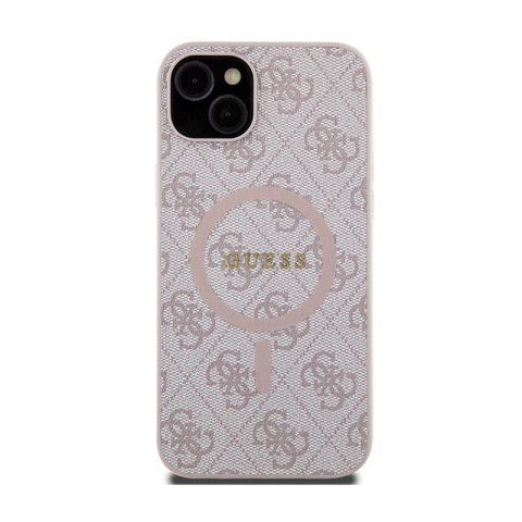 Guess 4G Collection Leather Metal Logo MagSafe - Etui iPhone 15 Plus / 14 Plus (różowy) Guess 4G Collection Leather Metal Logo MagSafe - Etui iPhone 15 Plus / 14 Plus (różowy)