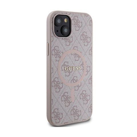 Guess 4G Collection Leather Metal Logo MagSafe - Etui iPhone 15 Plus / 14 Plus (różowy) Guess 4G Collection Leather Metal Logo MagSafe - Etui iPhone 15 Plus / 14 Plus (różowy)