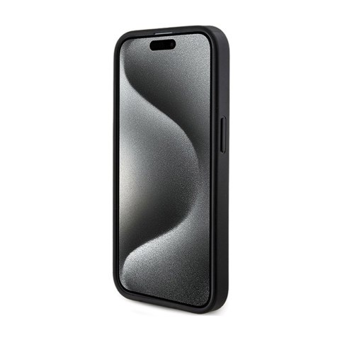 Guess 4G Collection Leather Metal Logo MagSafe - Etui iPhone 15 Pro (czarny) Guess 4G Collection Leather Metal Logo MagSafe - Etui iPhone 15 Pro (czarny)