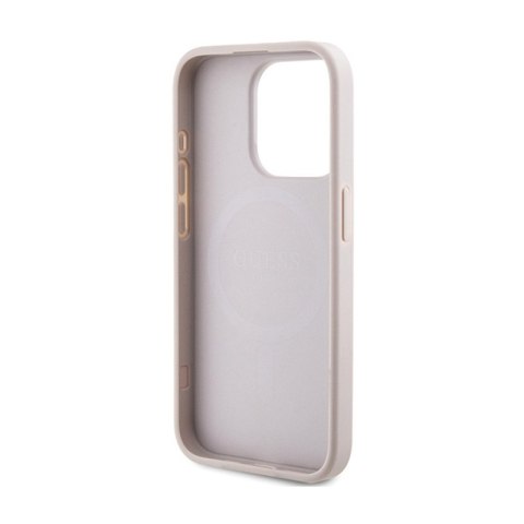 Guess 4G Collection Leather Metal Logo MagSafe - Etui iPhone 15 Pro (różowy) Guess 4G Collection Leather Metal Logo MagSafe - Etui iPhone 15 Pro (różowy)