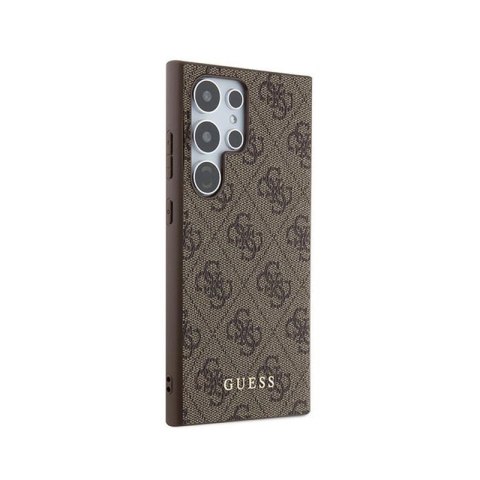 Guess 4G Metal Gold Logo - Etui Samsung Galaxy S24 Ultra (brązowy) Guess 4G Metal Gold Logo - Etui Samsung Galaxy S24 Ultra (brązowy)