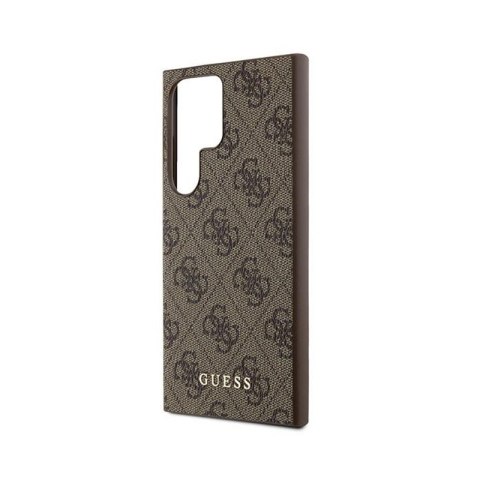 Guess 4G Metal Gold Logo - Etui Samsung Galaxy S24 Ultra (brązowy) Guess 4G Metal Gold Logo - Etui Samsung Galaxy S24 Ultra (brązowy)