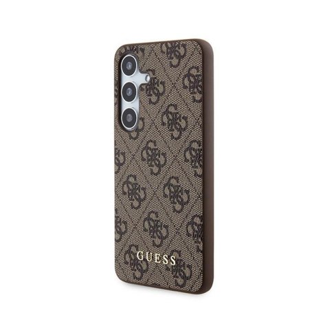 Guess 4G Metal Gold Logo - Etui Samsung Galaxy S24 (brązowy) Guess 4G Metal Gold Logo - Etui Samsung Galaxy S24 (brązowy)