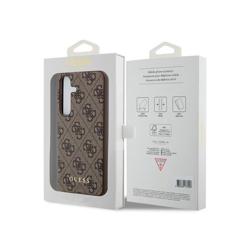 Guess 4G Metal Gold Logo - Etui Samsung Galaxy S24 (brązowy) Guess 4G Metal Gold Logo - Etui Samsung Galaxy S24 (brązowy)
