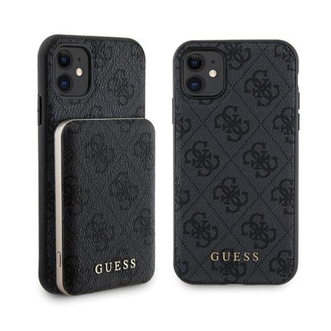 Guess Bundle Pack MagSafe 4G Metal Gold Logo - Zestaw etui + Power Bank 5000mAh MagSafe iPhone 11 (czarny) Guess Bundle Pack MagSafe 4G Metal Gold Logo - Zestaw etui + Power Bank 5000mAh MagSafe iPhone 11 (czarny)
