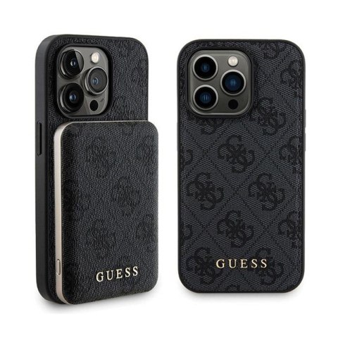 Guess Bundle Pack MagSafe 4G Metal Gold Logo - Zestaw etui + Power Bank 5000mAh MagSafe iPhone 13 Pro Max (czarny) Guess Bundle Pack MagSafe 4G Metal Gold Logo - Zestaw etui + Power Bank 5000mAh MagSafe iPhone 13 Pro Max (czarny)
