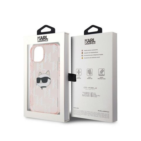 Karl Lagerfeld IML Choupette Head & Monogram - Etui iPhone 15 / 14 / 13 (różowy) Karl Lagerfeld IML Choupette Head & Monogram - Etui iPhone 15 / 14 / 13 (różowy)