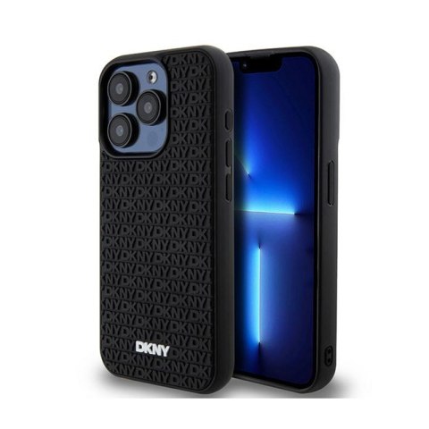 DKNY 3D Rubber Repeat Pattern - Etui iPhone 15 Pro (czarny) DKNY 3D Rubber Repeat Pattern - Etui iPhone 15 Pro (czarny)