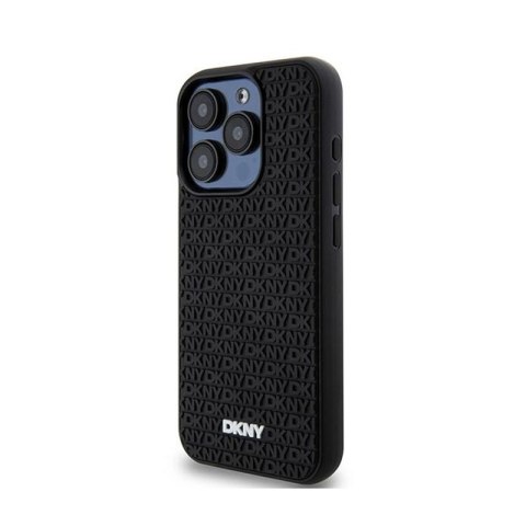 DKNY 3D Rubber Repeat Pattern - Etui iPhone 15 Pro (czarny) DKNY 3D Rubber Repeat Pattern - Etui iPhone 15 Pro (czarny)