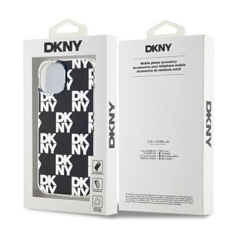 DKNY IML Checkered Mono Pattern - Etui do iPhone 15 Plus / 14 Plus (czarny) DKNY IML Checkered Mono Pattern - Etui do iPhone 15 Plus / 14 Plus (czarny)