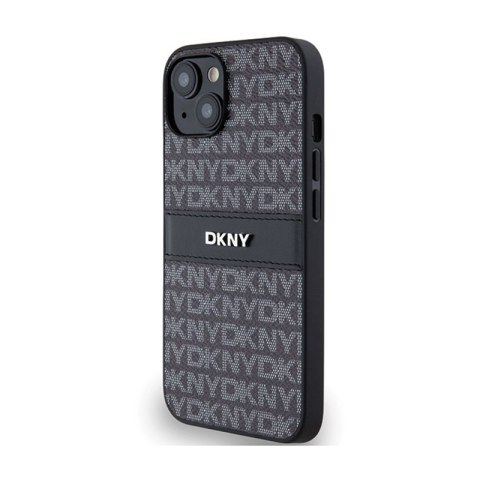 DKNY Leather Mono Stripe & Metal Logo - Etui iPhone 14 / 15 / 13 (czarny) DKNY Leather Mono Stripe & Metal Logo - Etui iPhone 14 / 15 / 13 (czarny)