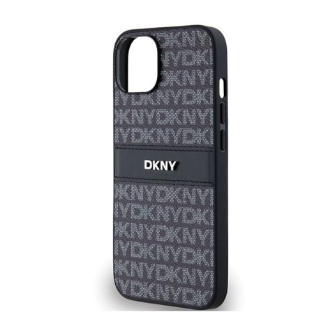 DKNY Leather Mono Stripe & Metal Logo - Etui iPhone 14 / 15 / 13 (czarny) DKNY Leather Mono Stripe & Metal Logo - Etui iPhone 14 / 15 / 13 (czarny)