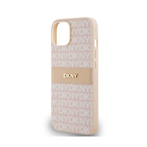 DKNY Leather Mono Stripe & Metal Logo - Etui iPhone 14 / 15 / 13 (różowy) DKNY Leather Mono Stripe & Metal Logo - Etui iPhone 14 / 15 / 13 (różowy)