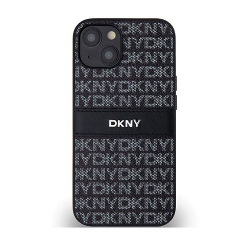 DKNY Leather Mono Stripe & Metal Logo - Etui iPhone 15 Plus / 14 Plus (czarny) DKNY Leather Mono Stripe & Metal Logo - Etui iPhone 15 Plus / 14 Plus (czarny)