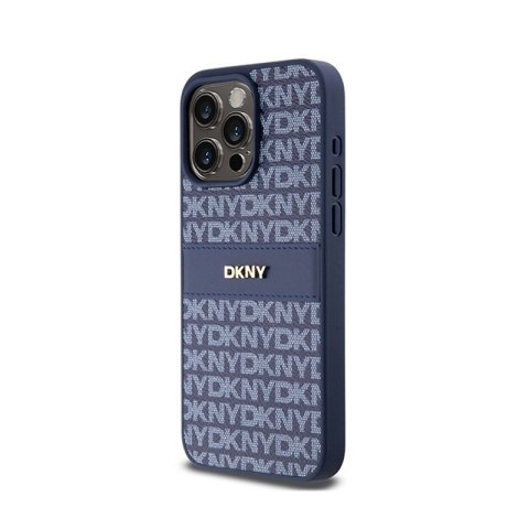 DKNY Leather Mono Stripe & Metal Logo - Etui iPhone 15 Pro Max (niebieski) DKNY Leather Mono Stripe & Metal Logo - Etui iPhone 15 Pro Max (niebieski)