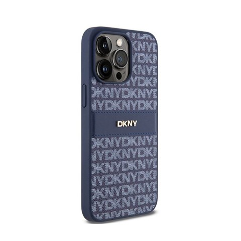 DKNY Leather Mono Stripe & Metal Logo - Etui iPhone 15 Pro Max (niebieski) DKNY Leather Mono Stripe & Metal Logo - Etui iPhone 15 Pro Max (niebieski)