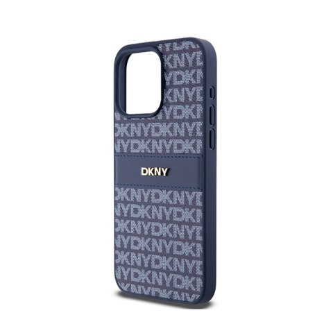 DKNY Leather Mono Stripe & Metal Logo - Etui iPhone 15 Pro Max (niebieski) DKNY Leather Mono Stripe & Metal Logo - Etui iPhone 15 Pro Max (niebieski)