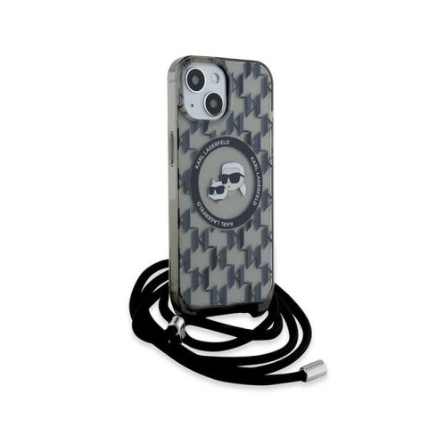 Karl Lagerfeld IML Crossbody Monogram Karl & Choupette Head MagSafe - Etui iPhone 15 / 14 / 13 (czarny) Karl Lagerfeld IML Crossbody Monogram Karl & Choupette Head MagSafe - Etui iPhone 15 / 14 / 13 (czarny)