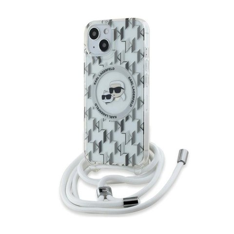 Karl Lagerfeld IML Crossbody Monogram Karl & Choupette Head MagSafe - Etui iPhone 15 / 14 / 13 (przezroczysty) Karl Lagerfeld IML Crossbody Monogram Karl & Choupette Head MagSafe - Etui iPhone 15 / 14 / 13 (przezroczysty)