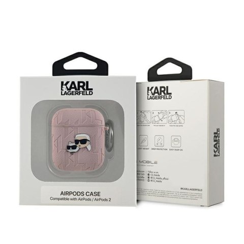 Karl Lagerfeld Monogram Karl & Choupette Head - Etui AirPods 1/2 gen (różowy) Karl Lagerfeld Monogram Karl & Choupette Head - Etui AirPods 1/2 gen (różowy)