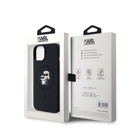 Karl Lagerfeld Silicone Karl & Choupette MagSafe - Etui iPhone 15 Plus / 14 Plus (czarny) Karl Lagerfeld Silicone Karl & Choupette MagSafe - Etui iPhone 15 Plus / 14 Plus (czarny)