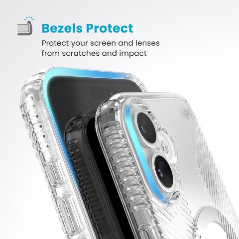 Speck Presidio Perfect-Clear Grip ClickLock & MagSafe - Etui iPhone 16 Plus (Clear / Chrome Finish / Serene Silver) Speck Presidio Perfect-Clear Grip ClickLock & MagSafe - Etui iPhone 16 Plus (Clear / Chrome Finish / Serene Silver)