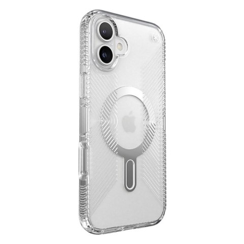 Speck Presidio Perfect-Clear Grip ClickLock & MagSafe - Etui iPhone 16 Plus (Clear / Chrome Finish / Serene Silver) Speck Presidio Perfect-Clear Grip ClickLock & MagSafe - Etui iPhone 16 Plus (Clear / Chrome Finish / Serene Silver)