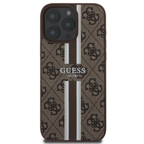 Guess 4G Printed Stripes MagSafe - Etui iPhone 16 Pro Max (brązowy) Guess 4G Printed Stripes MagSafe - Etui iPhone 16 Pro Max (brązowy)