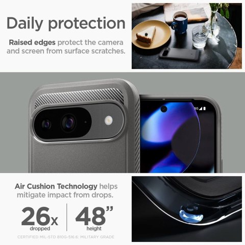 Spigen Rugged Armor - Etui do Google Pixel 9 / 9 Pro (Marble Grey) Spigen Rugged Armor - Etui do Google Pixel 9 / 9 Pro (Marble Grey)