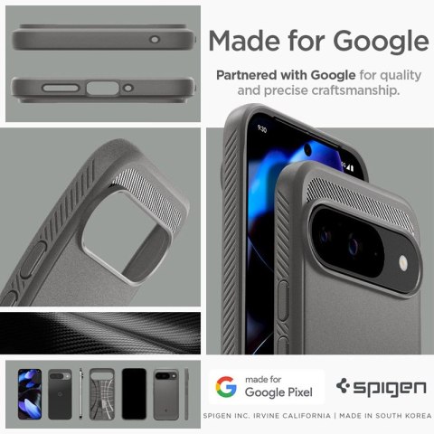 Spigen Rugged Armor - Etui do Google Pixel 9 / 9 Pro (Marble Grey) Spigen Rugged Armor - Etui do Google Pixel 9 / 9 Pro (Marble Grey)
