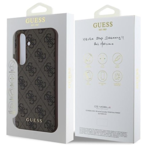 Guess 4G Metal Gold Logo - Etui Samsung Galaxy S24 FE (brązowy) Guess 4G Metal Gold Logo - Etui Samsung Galaxy S24 FE (brązowy)