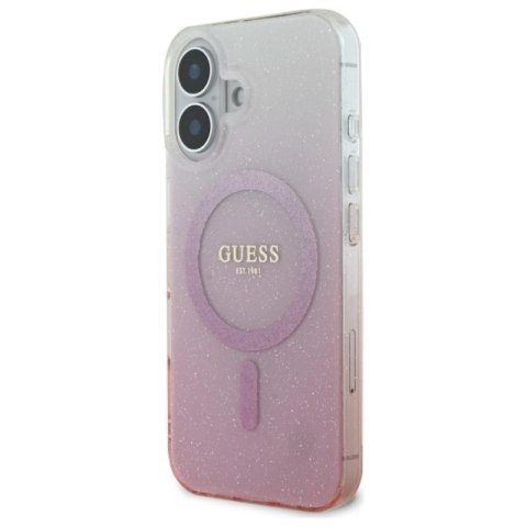 Guess IML Glitter Gradient MagSafe - Etui iPhone 16 Plus (różowy) Guess IML Glitter Gradient MagSafe - Etui iPhone 16 Plus (różowy)