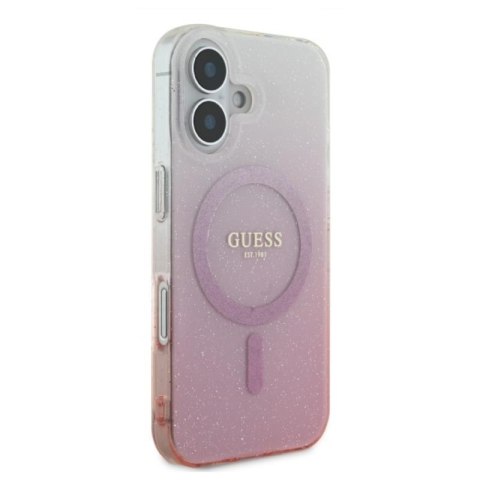Guess IML Glitter Gradient MagSafe - Etui iPhone 16 Plus (różowy) Guess IML Glitter Gradient MagSafe - Etui iPhone 16 Plus (różowy)