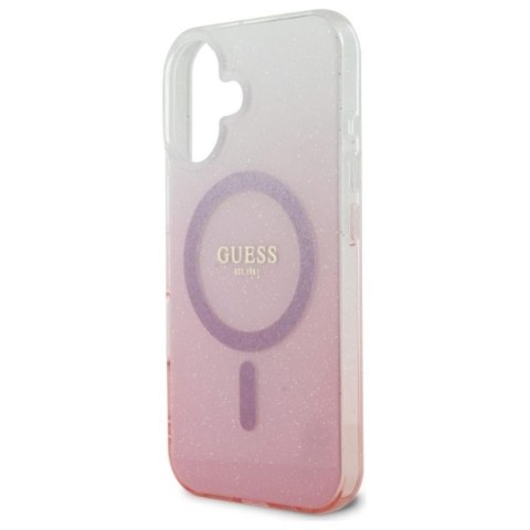 Guess IML Glitter Gradient MagSafe - Etui iPhone 16 Plus (różowy) Guess IML Glitter Gradient MagSafe - Etui iPhone 16 Plus (różowy)