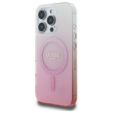 Guess IML Glitter Gradient MagSafe - Etui iPhone 16 Pro Max (różowy) Guess IML Glitter Gradient MagSafe - Etui iPhone 16 Pro Max (różowy)