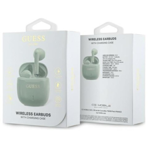 Guess Printed Classic Logo - Słuchawki Bluetooth TWS + etui ładujące (zielony) Guess Printed Classic Logo - Słuchawki Bluetooth TWS + etui ładujące (zielony)