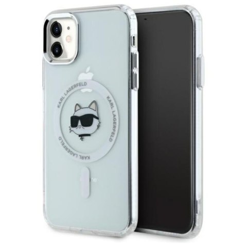 Karl Lagerfeld IML Metal Choupette Head MagSafe - Etui iPhone 11 (biały) Karl Lagerfeld IML Metal Choupette Head MagSafe - Etui iPhone 11 (biały)