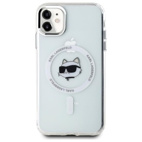 Karl Lagerfeld IML Metal Choupette Head MagSafe - Etui iPhone 11 (biały) Karl Lagerfeld IML Metal Choupette Head MagSafe - Etui iPhone 11 (biały)