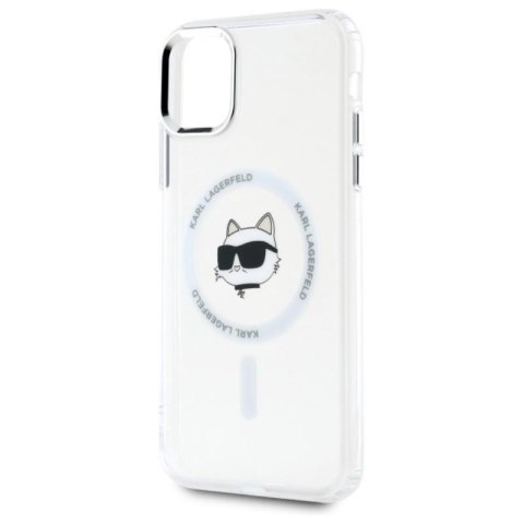 Karl Lagerfeld IML Metal Choupette Head MagSafe - Etui iPhone 11 (biały) Karl Lagerfeld IML Metal Choupette Head MagSafe - Etui iPhone 11 (biały)